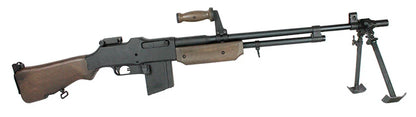 BAR M1918 A2 Full Size Full Metal Airsoft AEG Rifle w/ Steel Bipod by Matrix (Furniture: Real Wood)