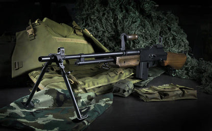 BAR M1918 A2 Full Size Full Metal Airsoft AEG Rifle w/ Steel Bipod by Matrix (Furniture: Real Wood)