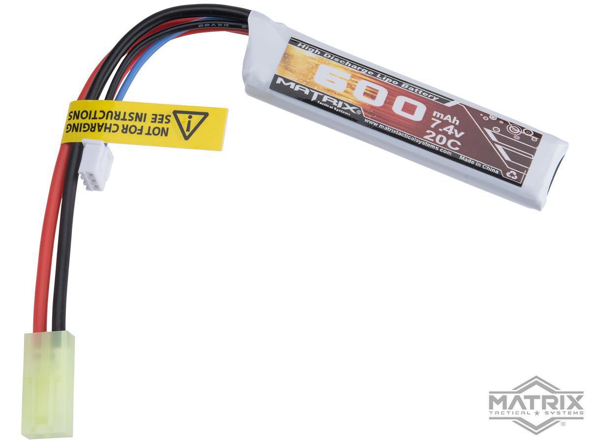 Matrix 7.4V 600mAh Mini LiPo Airsoft Battery (Model: Small Tamiya)