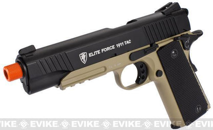 Elite Force Full Metal 1911 Tactical CO2 Airsoft Gas Blowback Pistol Umarex KWC (Color: Desert & Black)