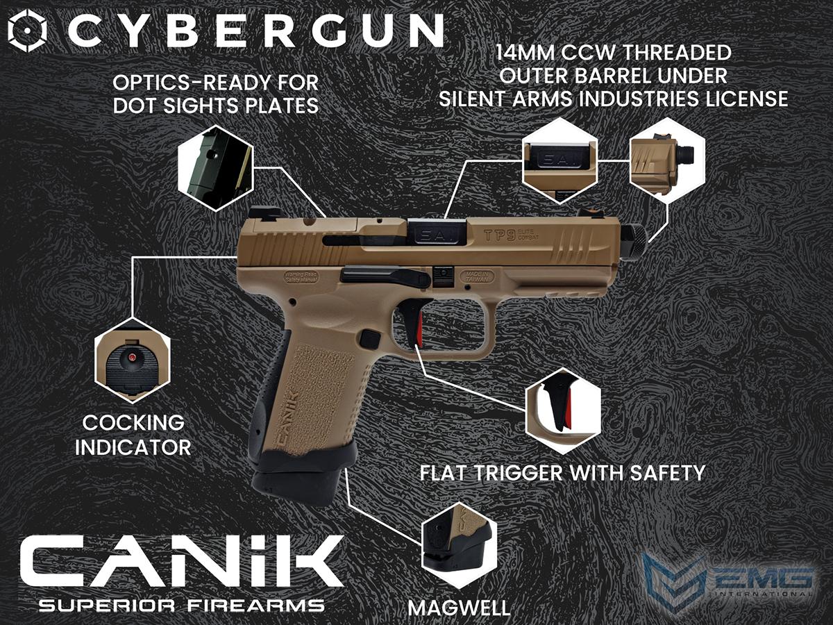 Canik x Salient Arms TP9 Elite Combat Airsoft Training Pistol Licensed by Cybergun / EMG (Color: Tan)