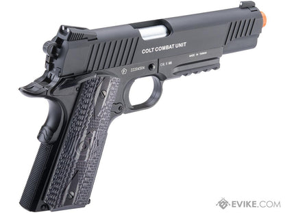 Cybergun Colt Licensed 1911 "Combat Unit" CO2 Powered Airsoft Gas Blowback Pistol (Color: Black / Government)