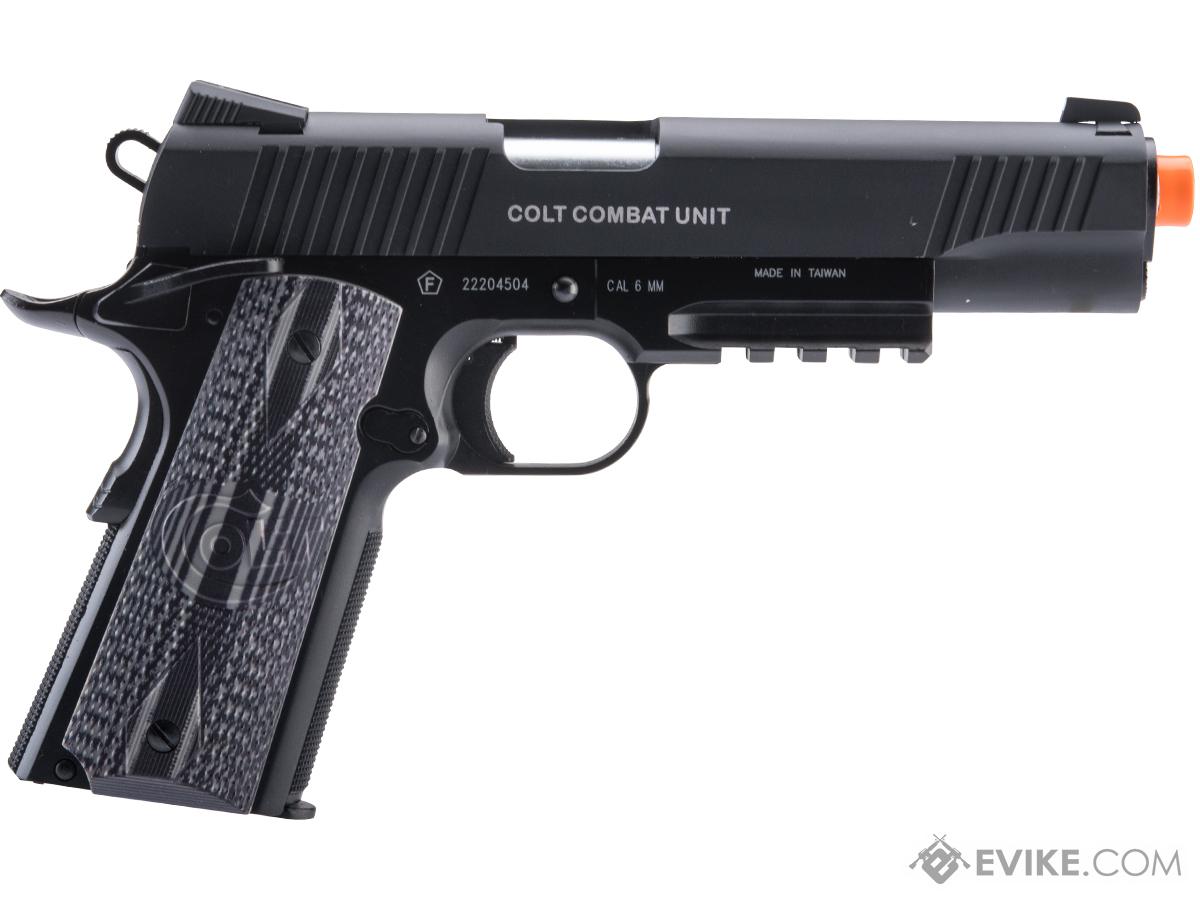 Cybergun Colt Licensed 1911 "Combat Unit" CO2 Powered Airsoft Gas Blowback Pistol (Color: Black / Government)