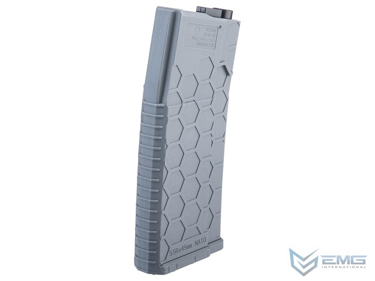 EMG Hexmag Licensed 250rd Polymer Mid-Cap Magazine for M4 / M16 Series Airsoft AEG Rifles (Color: Grey / Single Magazine)